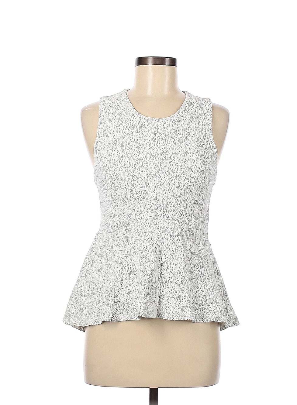 Theory Colisha Lustrate Textured Peplum Sleeveless Blouse